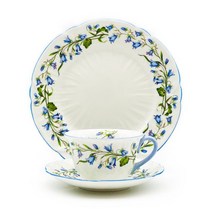 Antique 쉘리 올린더 헤어벨 Harebell 찻잔 트리오 영국 커피잔 앤틱 카페 티룸 로얄알버트