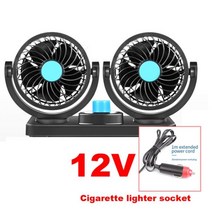 히터 난로 차박 차량용 무시동 자동차온풍기 12V/24V 미니 전기 자동차 팬 저소음 여름 에어컨 360 도 회전 냉각 쿨러 ventilador 12v, Double 12V