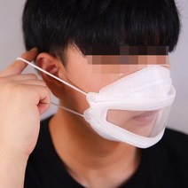 입 투명 립 마스크 [선생님 강사 연예인 입보이는 뚫린 모양 립리딩마스크], 입체형 블랙