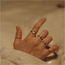 코지 여자 여름 바다패션 바캉스 크라운 하트 세트 반지