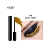 SUREYOULiKE 컬러 마스카라 방수 속건 속눈썹 컬링 메이크업 아이 래쉬 블루 그린 레드 퍼플 블랙 화이트 잉크 마스카라, 1개, Yellow, CHINA