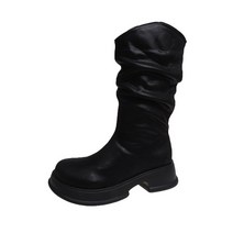 엔지니어부츠 엔지니어드 반 부츠 남자부추 워커 워카 펑크 Pu 가죽 앵클 부츠 여성용 플리티드 하이힐