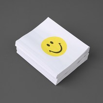 스마일 로고 페이퍼백 90p세트 11x13cm 문구 팬시 선물 포장용품 쇼핑백 내부코팅