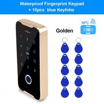 출퇴근기록기 얼굴인식 근태 지문 인식기 YiToo-지문 RFID 키패드 IP68 야외 방수 액세스 제어 금속 케이, 03 F60 Golden 10