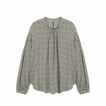 BNX 여성 잔꽃 패턴 주름 블라우스