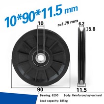 UV 슬롯 그루브 10cm 6200 베어링 9cm 엘리베이터 도어 스틸 금속 나일론 와이어 로프 휠 풀리 부품 1, 02 10x90x11.5 nylon
