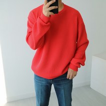 [맨즈북] 보들보들 소프트 골지 남자 부드러운 맨투맨 오버핏 사카리바 니트 봄 가을옷