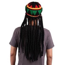 남성 여성 Jacan Rasta Hat Dreadlos 가발 Bob Marley 캐리비안 멋진 복장 유니사랑 니트 비니 모자