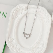 갤러리에이 핵이쁨 크리스탈 미니 하트 러블리 써지컬 큐빅 레이어드 목걸이