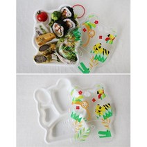 숲속친구들 4칸 도시락 플라스틱용기 3개 소풍도시락, 상세페이지참조