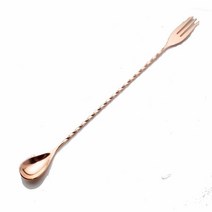 믹싱 바 스푼 30.5cm(12인치) 18/10 스테인리스 스틸 나선형 패턴 모르핀 바텐더 위스키 칵테일 쉐이커 스푼, Copper-fork