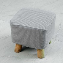 안마의자천갈이 미용 마사지 침대 천갈이 의자 커버 발판 오스만 탄성 스트레치 라운 솔리, 밝은 회색