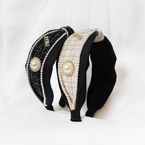 디어쇼룸 트위드 비비에 헤어밴드 넓은 겨울 명품머리띠