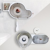 더리빙 휴지걸이 접착식 방수 휴지케이스 화장실 휴지걸이대 두루마리휴지걸이 욕실용품 무타공설치, 롤&티슈 휴지걸이