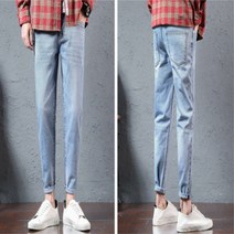 데님 일자 핏 캐주얼 청바지 진 바지 배기 조거 남자 팬츠 룩 모던 심플 데일리한 봄 여름 가을 겨울 사계절용 베이직한 루즈 핏 죠거 조커 카고 구제 워싱 빈티지 롤업 남성 기본