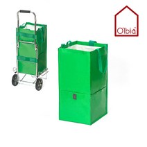 1P 그린 가정용 재활용 3단 분리수거함 쓰레기통 대용량 이동식 대형 스탠드 폐건전지 분리수거 카트 망 통, 단품