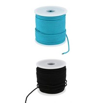 2mm 50m Paracord 낙하산 밧줄 코드 옥외 야영 천막 부속품, 블루+블랙, 나일론