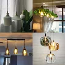 LED 유리 도자기 크리스탈 펜던트 2구 3구 전등 후렌치 식탁등 부억등 엣지등 주방조명, A03