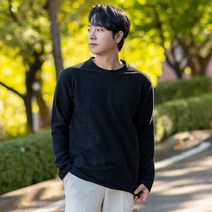 키작은남자 메이오 버블 기모 라운드 티셔츠