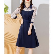 봄가을 투톤 플라워 원피스 프릴 하객룩 36