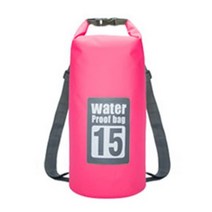 5L/10L/15L/20L/30L 방수 가방 드라이 백 PVC 방수 배낭 스포츠 가방 래프팅 수영 백팩 불 침투성 드라이 백, 15L  Pink