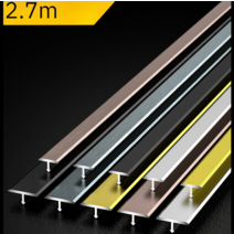T자 몰딩 T자형 알루미늄 코너비드 벽 바닥 마감재, 10mm, 브러시드 브라이트 블랙, 2.7m