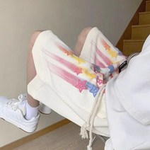 남성용 힙합 헤비 코튼 농구 반바지 하라주쿠 크리에이티브 여름 스타 스웻팬츠 캐주얼 스트리트웨어 바지