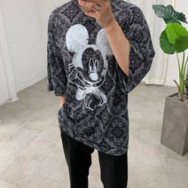 스트릿제이 [디즈니정품] 미키 반다나 오버핏 박스 반팔티