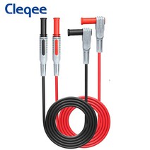 테스트기리드선 Cleqee P1033 4mm 안전 바나나 플매트 카펫 러그 소프트 PVC 케이블 멀티 미터 테스트 리드 OD4.0 직각-직선 100CM 와이어 1000V/15A, 한개옵션0