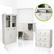 [나인홈] 고급 철제 캐비넷 수납장 모음 철재보관함 개인사물함 잠금장치 락카 신발장 사우나 락커룸, 철제 서류장_그레이(WWD8026-GR)