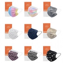 여름용 귀안아픈 귀편한 컬러 색깔 덴탈 핑크색 레인보우 무지개마스크 국산덴탈마스크, 1