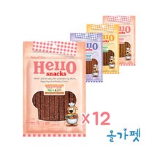 네츄럴코어 헬로스낵 허브4종 강아지간식   치즈춥스, 12팩, 소고기