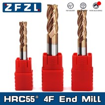 밀링머신 HRC55 초경 엔드 밀 1 2 4 5 6 8 10 12mm 플루트 커터 합금 코팅 텅스텐 강 절삭 공구 CNC maching Endmills, 24.5X5DX50L - 10PCS