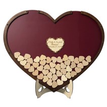 행사방명록 코인방명록 연회장 손도장 돌잔치 방명록 퇴직선물 웨딩 카드 우드 하트 코인, 러브 프레임 60x50cm 220피스