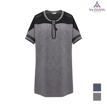 [백화점매장 정품출고] 올리비아로렌 원피스 매쉬 배색 쉬폰 _2VVCOATM5221