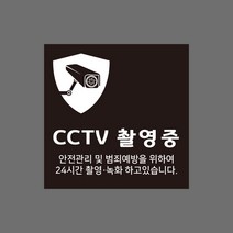 CCTV스티커 씨씨티비 CCTV 촬영중 작동중 안내표시, CS004 30CM x 30CM 스티커