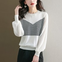 헬리꽁땡 [헬리꽁땡]도트니트플리츠블라우스2종(화이트+블랙), 화이트+블랙/FREE(55-77)