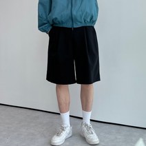 핀턱 버뮤다 하프팬츠 와이드 트레이닝 반바지