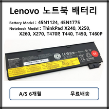 45N1124 45N1775 정품 레노버 노트북배터리 X260 X270 T440 T450
