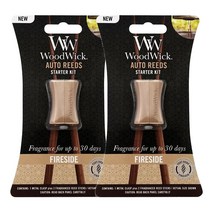 WOODWICK 우드윅 차량용 방향제 스타터키트 파이어사이드 1개입 2팩