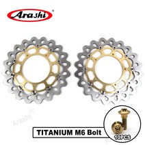 Arashi 오토바이 CNC 완전 부동 플로팅 브레이크 디스크 로터 에 YAMAHA YZF R1 YZF-R1 2015 2016 2017 2018 2019 2020 2021, 금색+금색나사