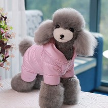 겨울 패딩 점퍼 올인원 중형견 파카 강아지옷 WI013DG, 핑크
