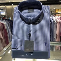 예작 예작 남성정장와이셔츠 스넵 스트라이프 신사자수 슬림핏 긴팔 (YJ1FBS920NY)