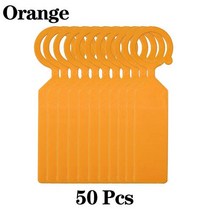 장식 행잉 플렌트 꾸미기 플렌테리어 화분 50PCS 플라스틱 식물 꼬리표 종묘장 정원 반지 상표 남비, 01 50Pcs Dark Orange