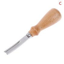 실용적인 diy 가죽 공예 가장자리 베벨러 스카이빙 베벨링 나이프 절단 손 공예 도구 나무 손잡이 a4mm a6mm a8mm, c