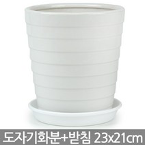 한성화분 도자기화분 - 소형 화분 백자화분 옹기화분 자기분, 02_줄무늬백자074_소형(받침O)