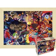 퍼즐피플 원피스 사황카이도 vs 오황루피 1000피스 직소퍼즐, 사황카이도 vs 오황루피 1000P 액자포함(우드미송), 1000p, 퍼즐유액 포함