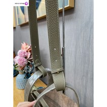 공장 직급 채소 바구니 가방 진짜 가죽 넓은 어깨끈 조절 여성 가방 멜빵 비스듬히 크로스 숄더 끈, 코끼리 그레이(골드 버클)