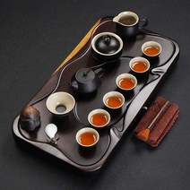 흑단목 다도세트 다기 트레이 우드 차판 보이차 찻상, 스타일 02