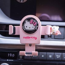 차량용 핸드폰 거치대 캐릭터 자동차 휴대폰 거치대 KT3230+UPPERCUT 양말, 헬로키티핑크